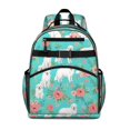 thumbnail image 1 of Great Pyrenees and Rose Blue Pattern Backpack for School, Cute School Bag with Adjustable Shoulder Straps and Padded Back, 15.25"x11.5"x5.25", 1 of 5