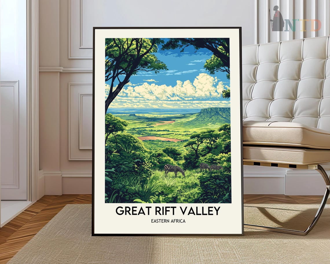 O Que E Rift Valley Great Rift Valley Wall Art Print, Kenya Tanzania African Landscape ...