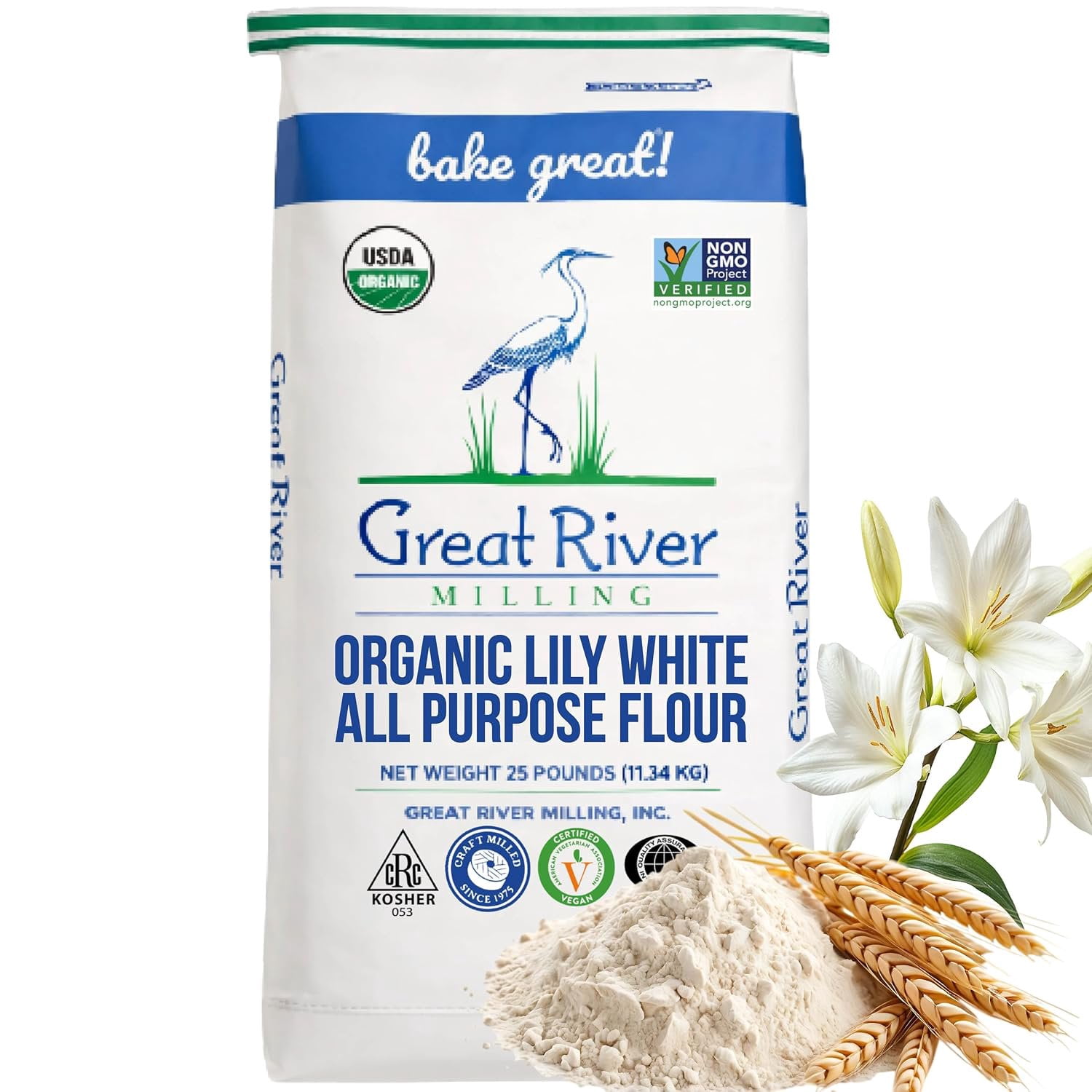 Great River Milling Organic Lily White All Purpose Flour, 25 lb