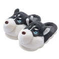thumbnail image 1 of Plush Husky Slippers Plush Closed Toe Slippers Anti Slip Cartoon Animal Slippers Comfortable Fuzzy Dog Slippers Cute for Indoor Bedroom (Grey 36-37), 1 of 10