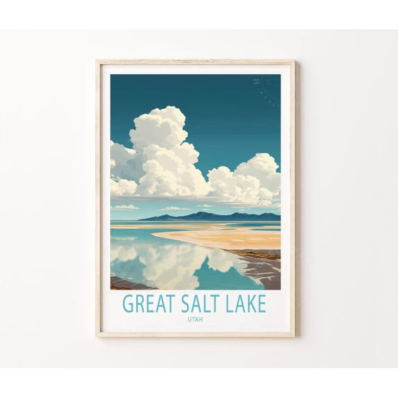 Great Salt Lake Utah Scenic Wall Art Print, Utah Nature Home Decor ...