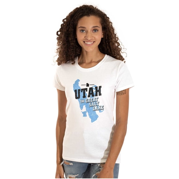Great Salt Lake Utah State Pride Womens Slim Fit Graphic Tee Brisco Brands X