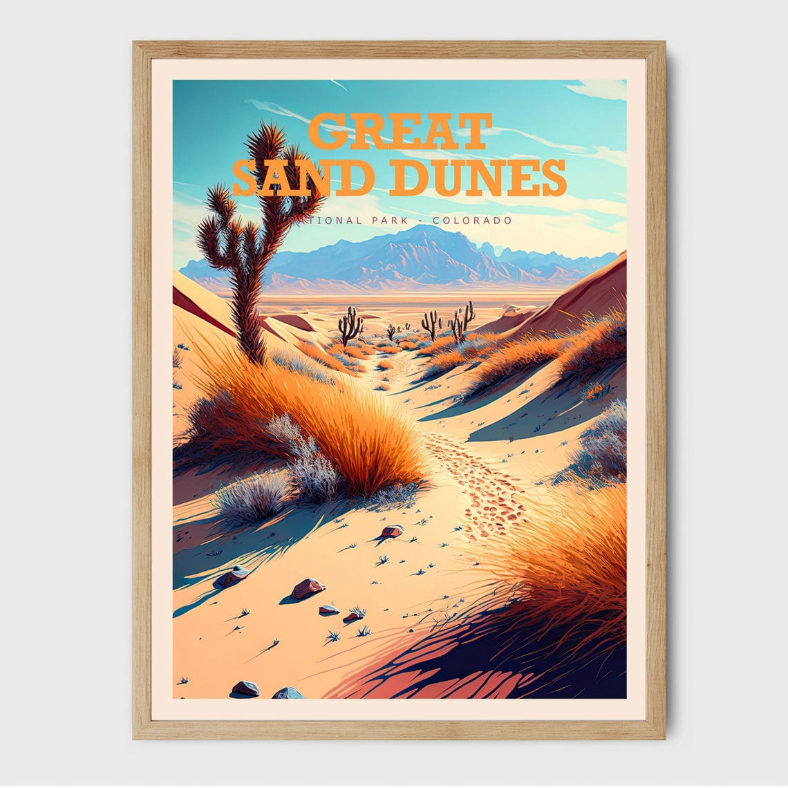 Great Sand Dunes National Park Poster Print Vintage - Travel Memory ...