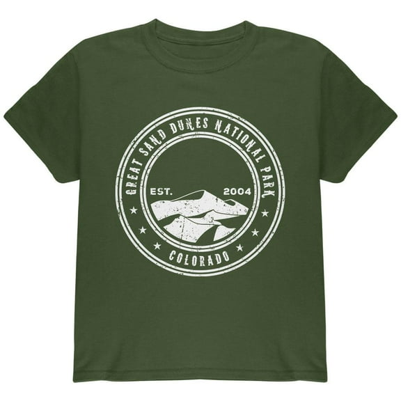 Great Sand Dunes National Park Youth T Shirt Military Green YMD