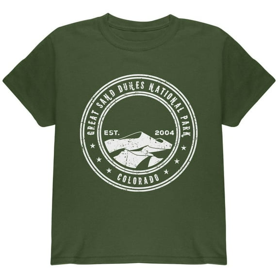Great Sand Dunes National Park Youth T Shirt Military Green YXL