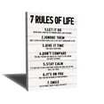 thumbnail image 1 of Great Saying Print Canvas Wall Art Self-Improvement Canvas Wall Art 7 Life Rules Inspirational Wall Art Framed 12x16 inch Ready to Hang White., 1 of 6
