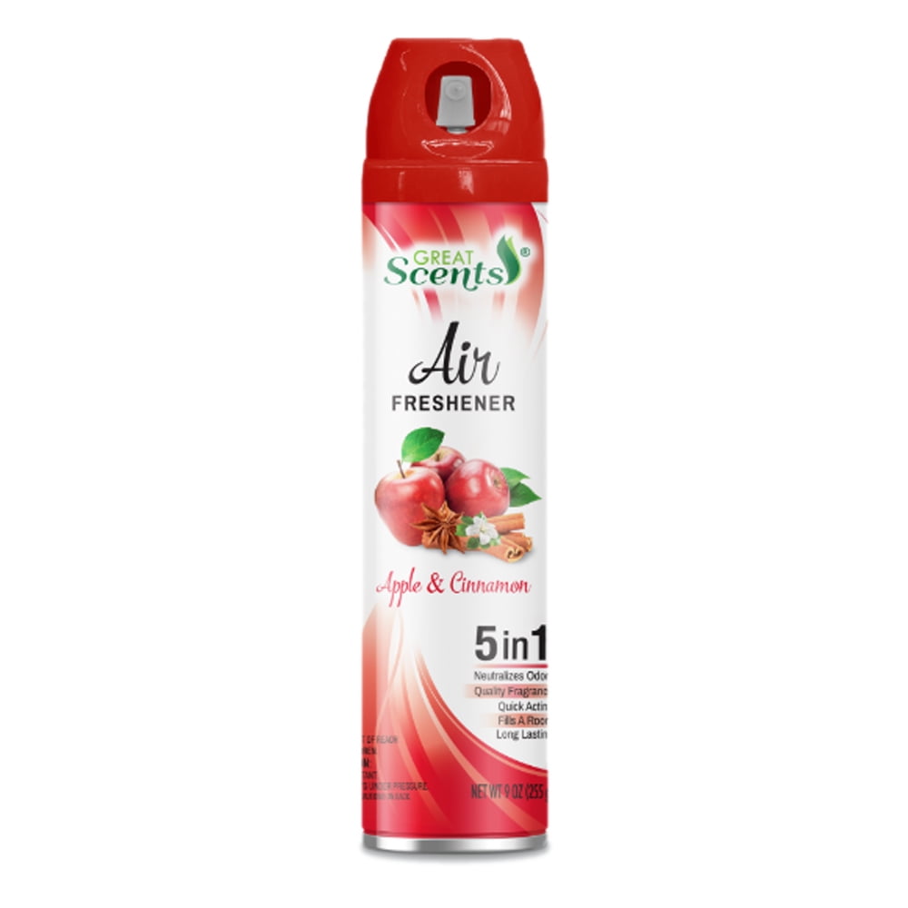 Great Scents Air Freshener Aerosol. Apple & Cinnamon Scent. Quick