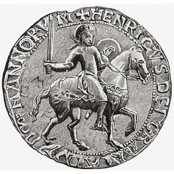 Great Seal of Henry I, C. 1068 to 1 1135 King of England From The Book Short History of The English People by J.R. Green Published London 1893 Poster Print, 24 x 24 - Large