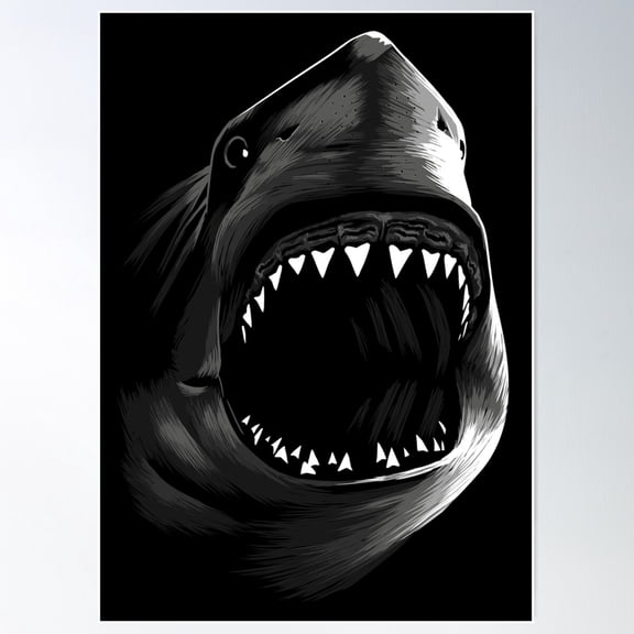 Great Shark Poster Wall Art, Modern Wall Decor For Living Room Bedroom, 8x12 UNFRAMED