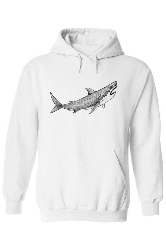 Great Shark Sketch Hoodie Men -Image by Shutterstock, Male x-Large