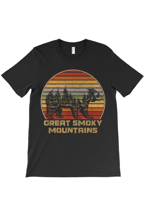Great Smoky Mountains Funny Vintage Grizzly Bear Nature Retro H30536 T-Shirt, for Men and Women, Up to Size 5XL