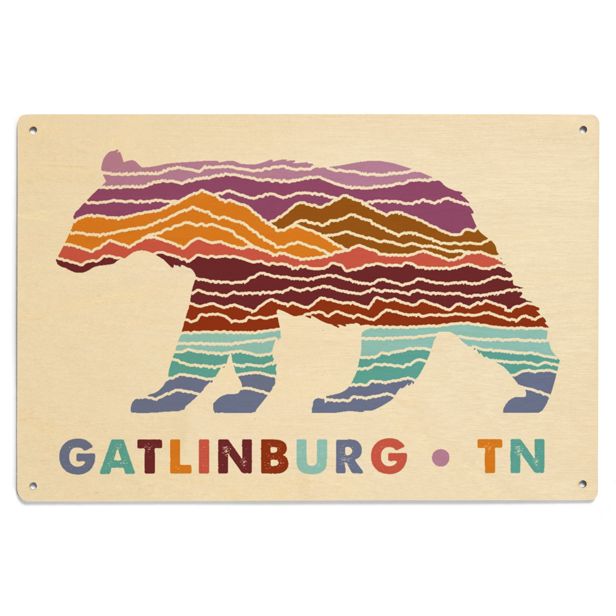 Great Smoky Mountains, Gatlinburg, TN Birch Wood Wall Sign (6x9 Rustic