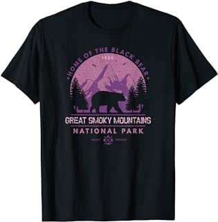 Great Smoky Mountains National Park Home of Black Bear T-Shirt ...