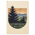 thumbnail image 1 of Great Smoky Mountains National Park, Lithograph National Park Series, Contour Birch Wood Wall Sign (6x9 Rustic Home Decor, Ready to Hang Art), 1 of 5