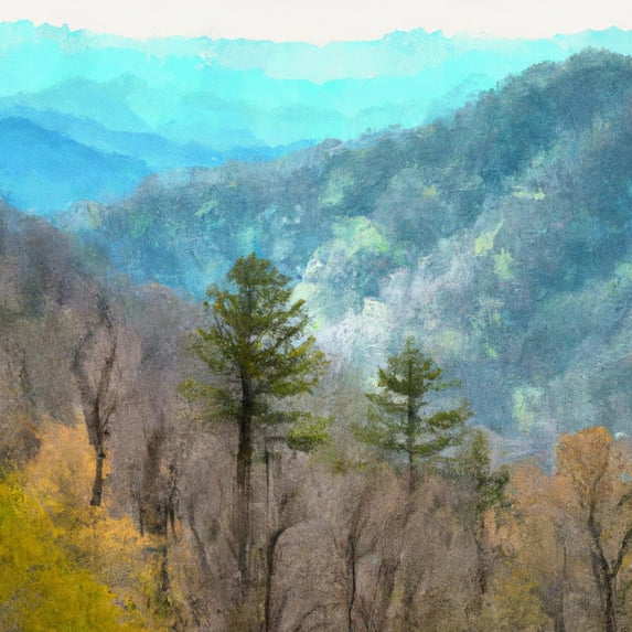 Great Smoky Mountains National Park Painting I - 12" x 12" Art Print
