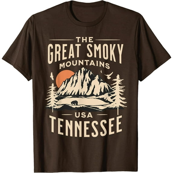 Great Smoky Mountains National Park Tennessee Hike Outdoors Unisex T-Shirt for Men Women Kids Toddler,Dark Chocolate Color,Size 2XL