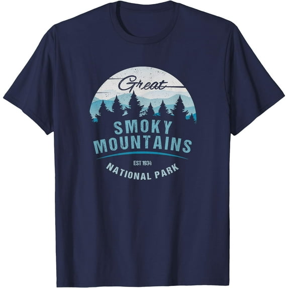 Great Smoky Mountains National Park Travel Souvenir Unisex T-Shirt for Men Women Kids Toddler,Navy Color,Size 3XL
