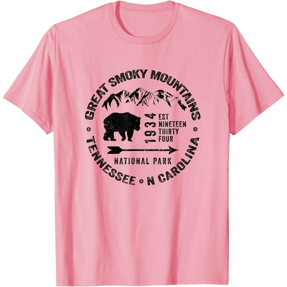 Great Smoky Mountains National Park USA Black Bears Hiking Unisex T-Shirt for Men Women Kids Toddler,Light Pink Color,Size 3XL