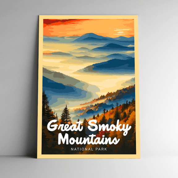 Great Smoky Mountains National Park Vintage Travel Poster, Poster Only, Poster Home Decor, Poster Only