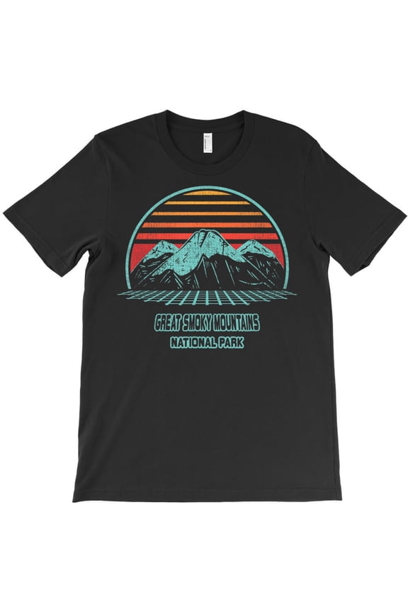Great Smoky Mountains Nature Reserve Funny Retro Hiking Vintage 80s H20013 T-Shirt, for Men and Women, Up to Size 5XL