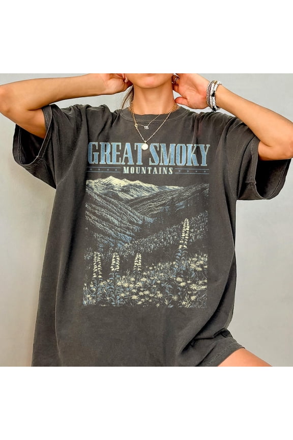 Great Smoky Mountains Shirt, Wildflower T-Shirt, Retro Tennessee Tshirt, Oversized National Park Shirt, Nature Graphic Tee Unisex S-5XL Hot Trending Shirt, Vintage Birthday Gift