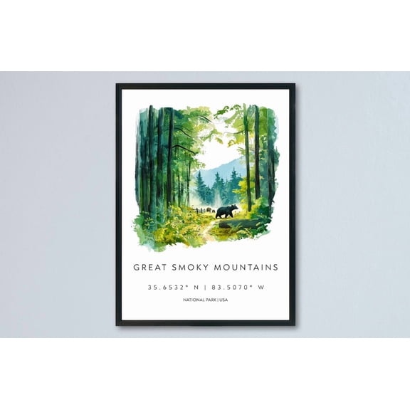 Great Smoky Mountains Smoky Mountains Travel Tennessee Mountain Park Accent Scenic Nature Portrait Decor Unframed Paper Print