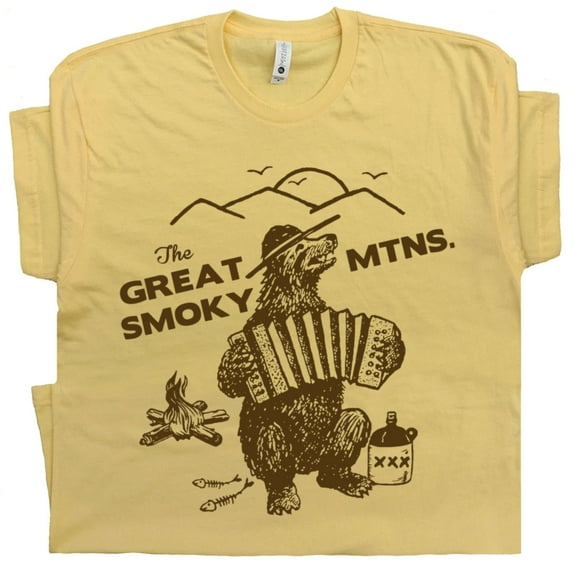 Great Smoky Mountains T Shirt Smokey Tee Vintage National Park Shirts for Men Women Cool Retro Graphic Applachian Trail Hiking Camping