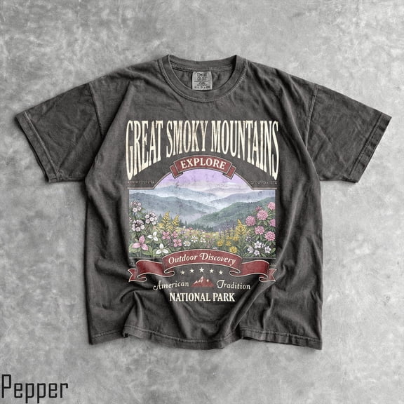 Great Smoky Mountains T-Shirt, Vintage 90s National Park Shirt, Outdoor Hiking Shirt, Unisex Cotton T-Shirt, Sizes S-3XL