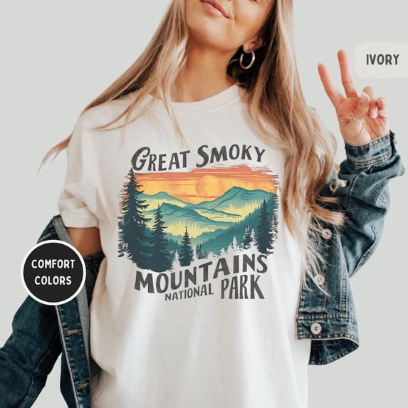 Great Smoky Mountains T-shirt, National Park Shirt, Nature Mountain Apparel, Tennessee Tee for Hiking, Unisex Cotton T-Shirt, Sizes S-3XL