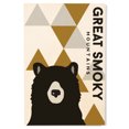 thumbnail image 1 of Great Smoky Mountains, Tennessee, Bear and Triangles, Yellow Vertical Birch Wood Wall Sign (12x18 Rustic Home Decor, Ready to Hang Art), 1 of 5