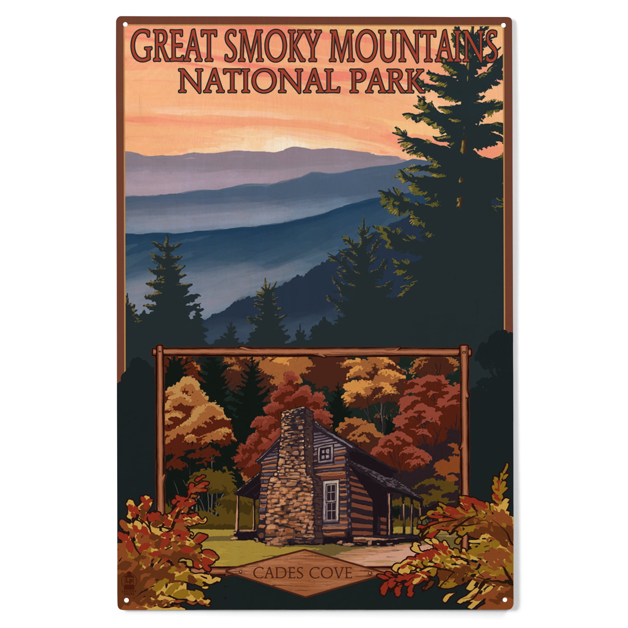 Rustic Tennessee. Sign Great Smoky Mountains, Tennessee, Cades Cove Birch Wood Wall Sign ...