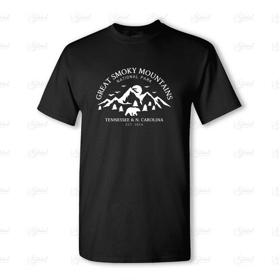 Great Smoky Mountains, Travel Adventure Nature Scenic Hiking Theme Unisex Tee V80315, for men & women, up to size 5XL
