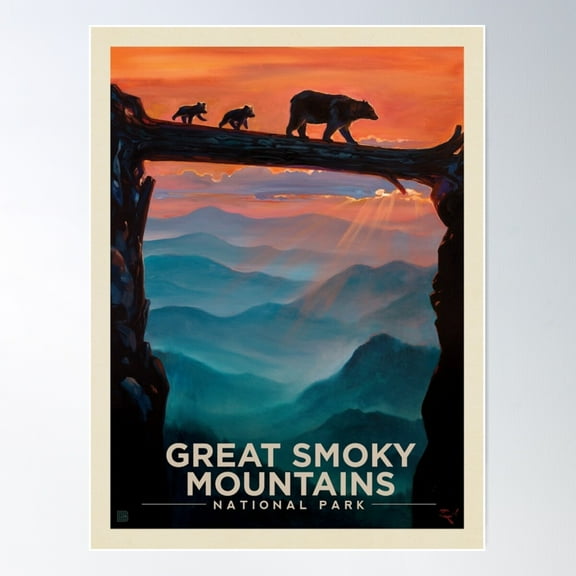 Great Smoky National Park Poster Wall Art, Modern Wall Decor For Living Room Bedroom, 8x12 UNFRAMED