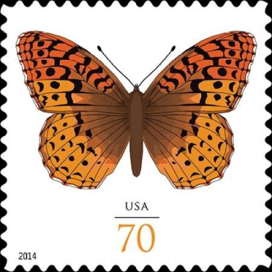 Great Spangled Fritillary Canvas Art - US POSTAL SERVICE (24 x 24)