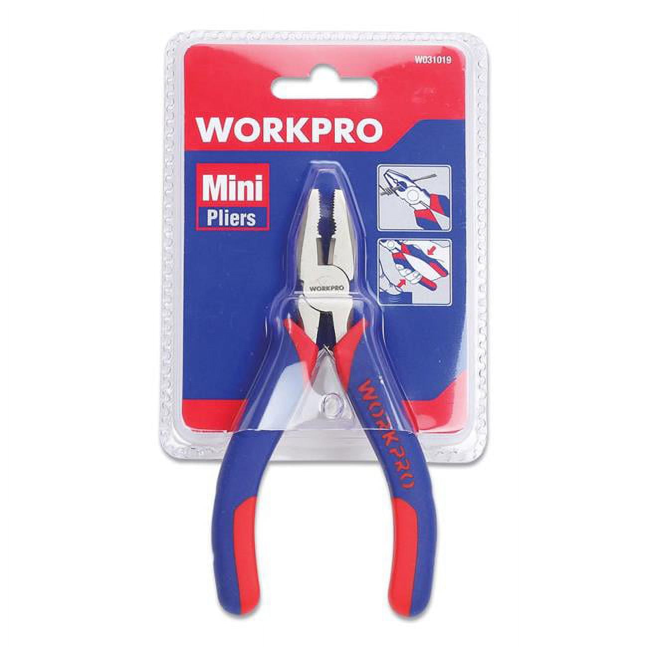 Great Star W031019WE 5 in. Long Blue & Red SoftGrip Handle Mini
