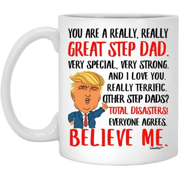 Great Step-Dad Birthday Gifts Ideas Christmas Presents For Family Members Funny Christmas 2022 Gifts White Coffee Mug White 11oz