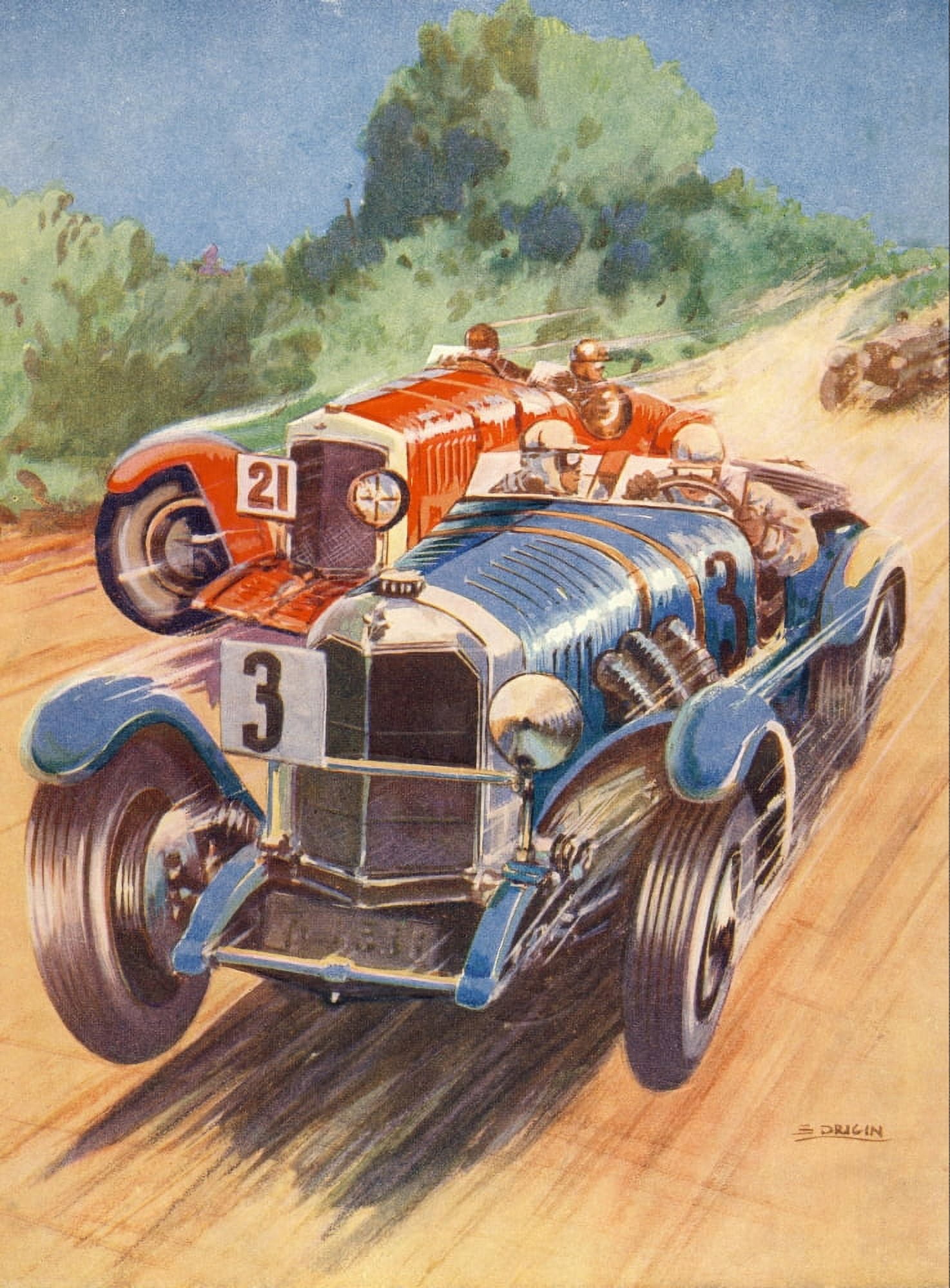 Great Stories for Boys 1930s Racing Cars Canvas Art - S Drigin (24 x 36)
