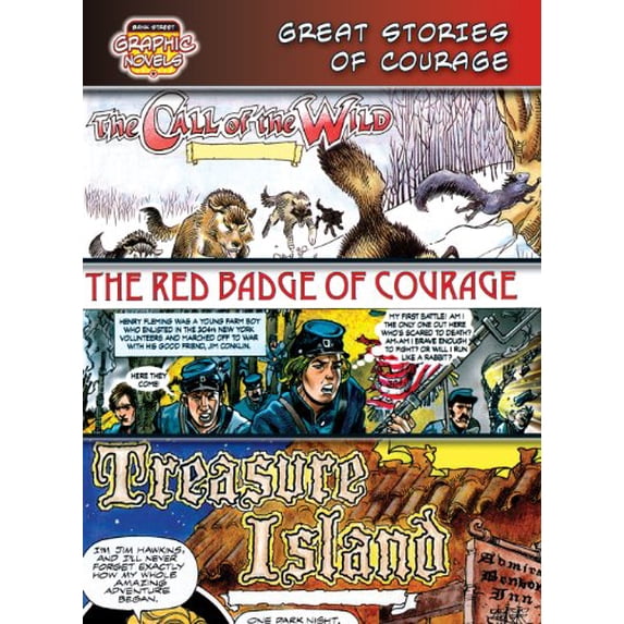 Pre-Owned Great Stories of Courage: The Call of the Wild, the Red Badge of Courage, Treasure Island (Paperback) 0836879333 9780836879339