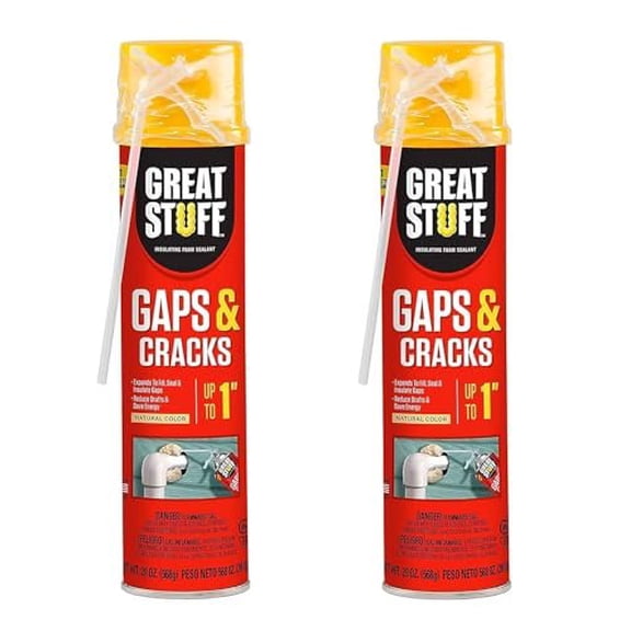 Great Stuff 157911 Insulating Foam Sealant, 20 Ounce, Ivory Pack of 2