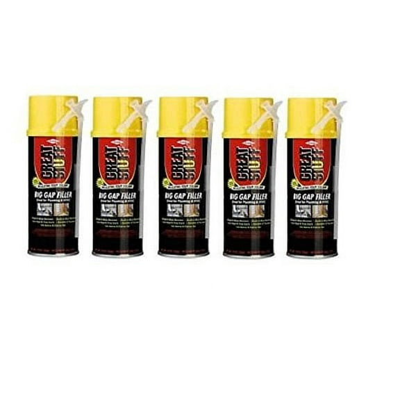 Great Stuff Big Gap Filler Expanding Straw Foam 12-Ounce- 157906 -Pack of 5 Cans