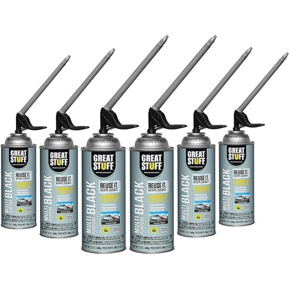 Great Stuff Insulation/Expanding Foam Multipurpose Black Gap Filler - 6 Pack