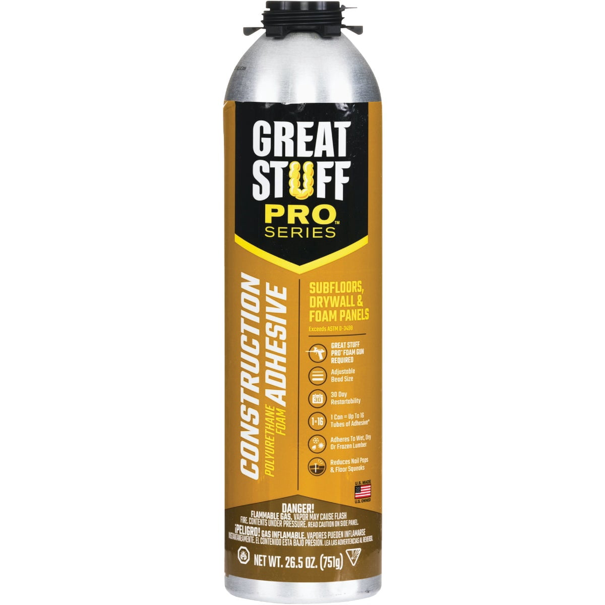 Great Stuff PRO Construction Adhesive | Gun-Applied Polyurethane Adhesive, 26.5 oz. – (12 Pack)