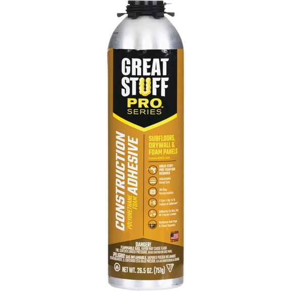 Great Stuff PRO Construction Adhesive | Gun-Applied Polyurethane Adhesive, 26.5 oz. (12 Pack)