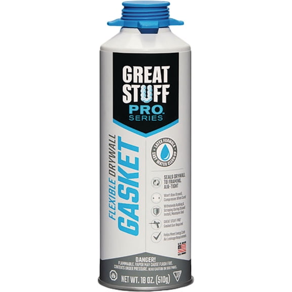 Great Stuff PRO Flexible Drywall Gasket 18 oz, One Component, Water Based, Air Cured, Drywall Sealant for Use Only with Great Stuff Pro Gasket Dispensing Gun (Pack of 6)
