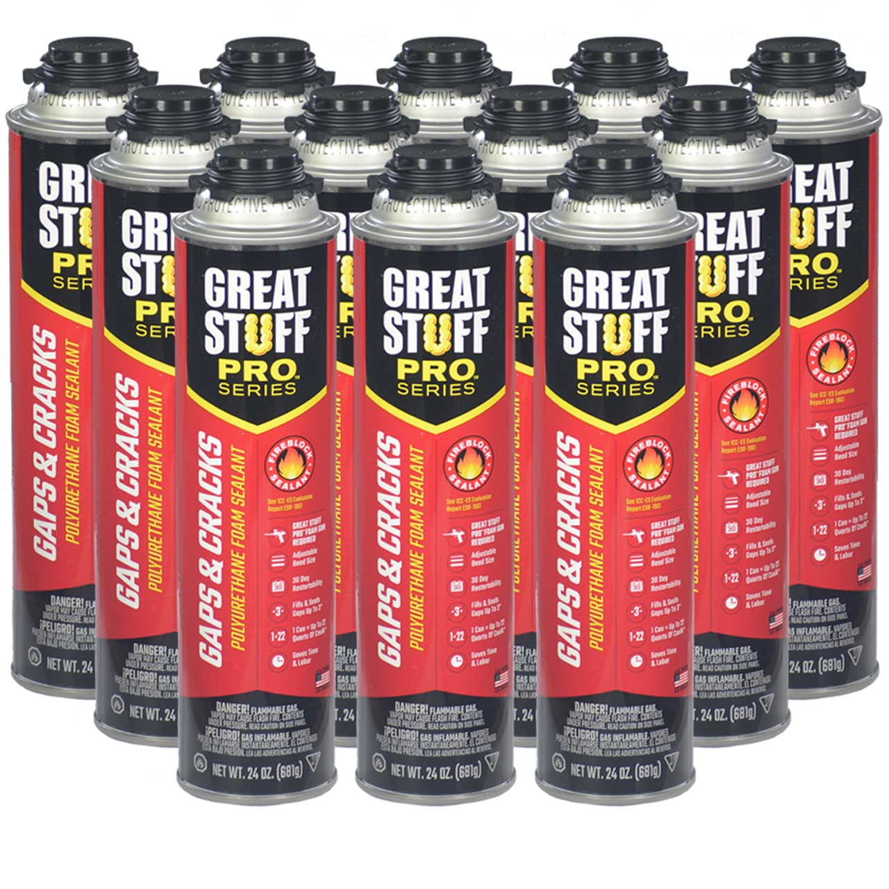 Great Stuff Pro Gaps and Cracks 24oz Spray Foam Insulation (Case of 12) - 341557