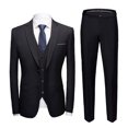 Great Suit Set Pockets Men Suit Straight Pants Solid Color Straight