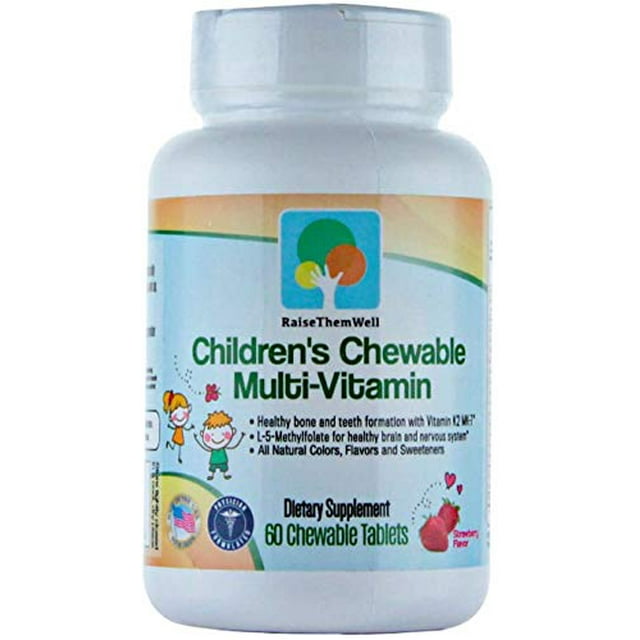 Great Tasting Chewable Kids Vitamins Multivitamin for Kids with AllNatural Colors, Flavors