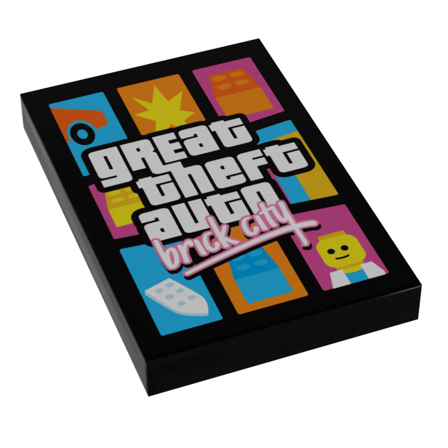 Great Theft Auto Brick City Video Game Cover (2x3 Tile) B3 Customs