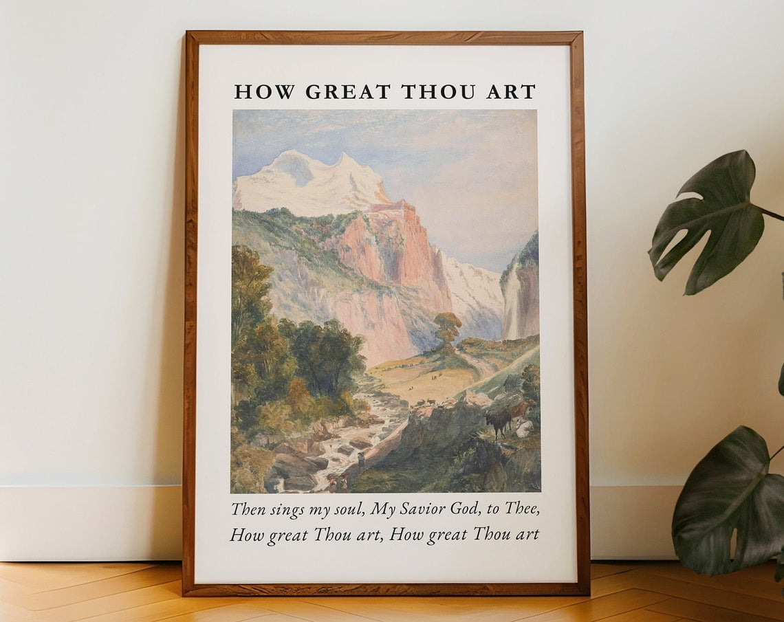 How Great Thou Art Hymn Vintage Christian Wall Art Bible Verse Wall Art ...
