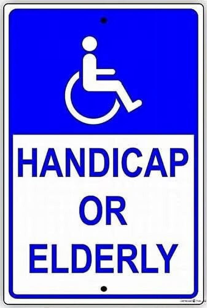 Me Rear Enter Great Tin Sign Aluminum Handicap Wheelchair Entrance in Rear Direction ...